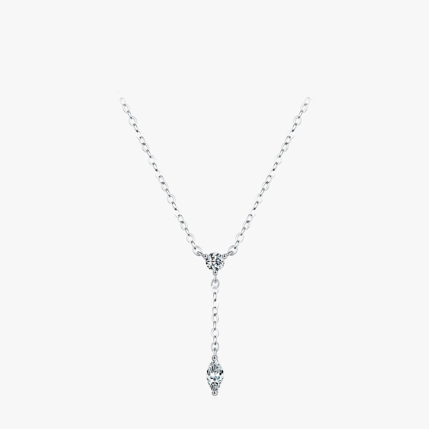 Dainty Y Shape Round & Rhombic Necklace
