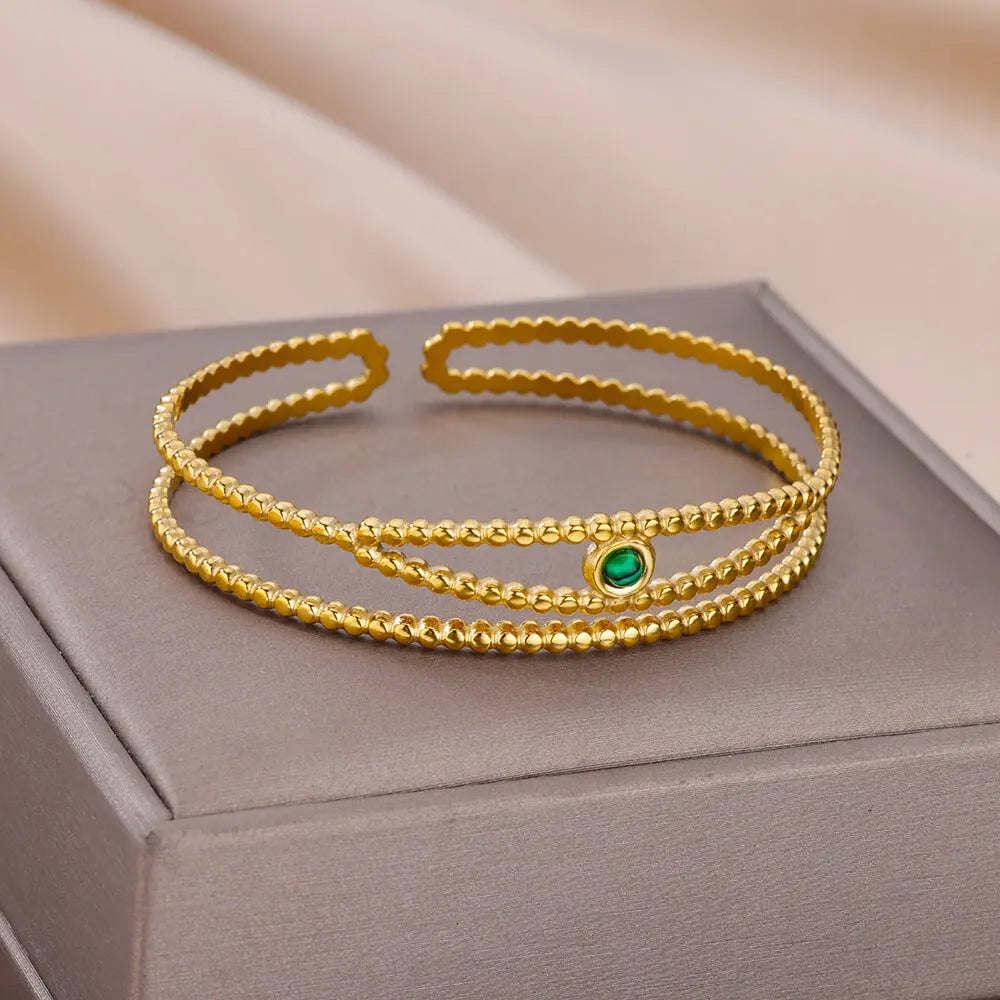 Gold Color Cuff Bracelets Bangle