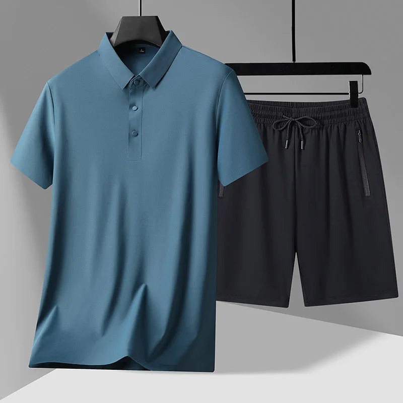 طقم قميص أبيض أنيق غير رسمي وشورت داكن: أسلوب متعدد الاستخدامات