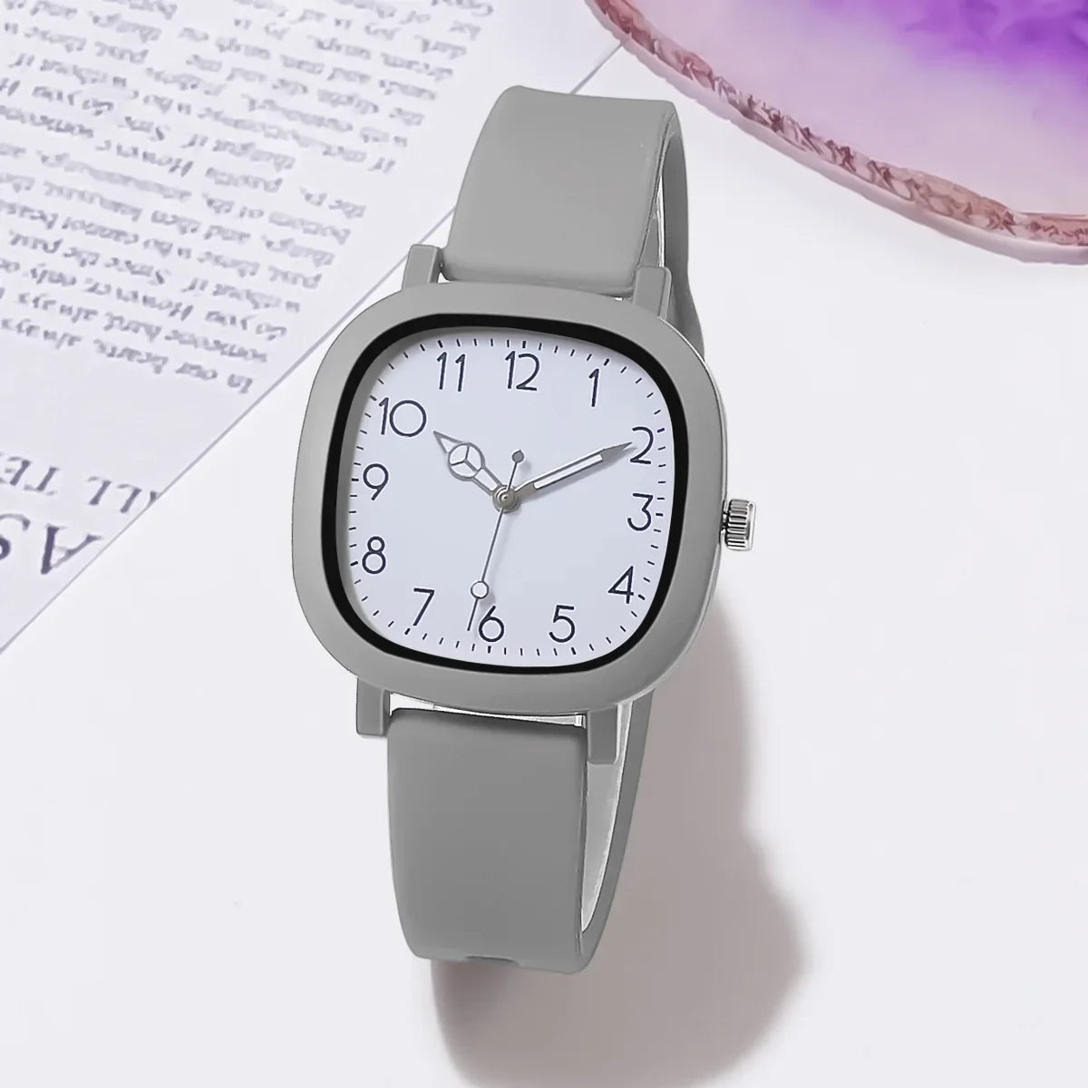 Elegant Purple Minimalist Wristwatch