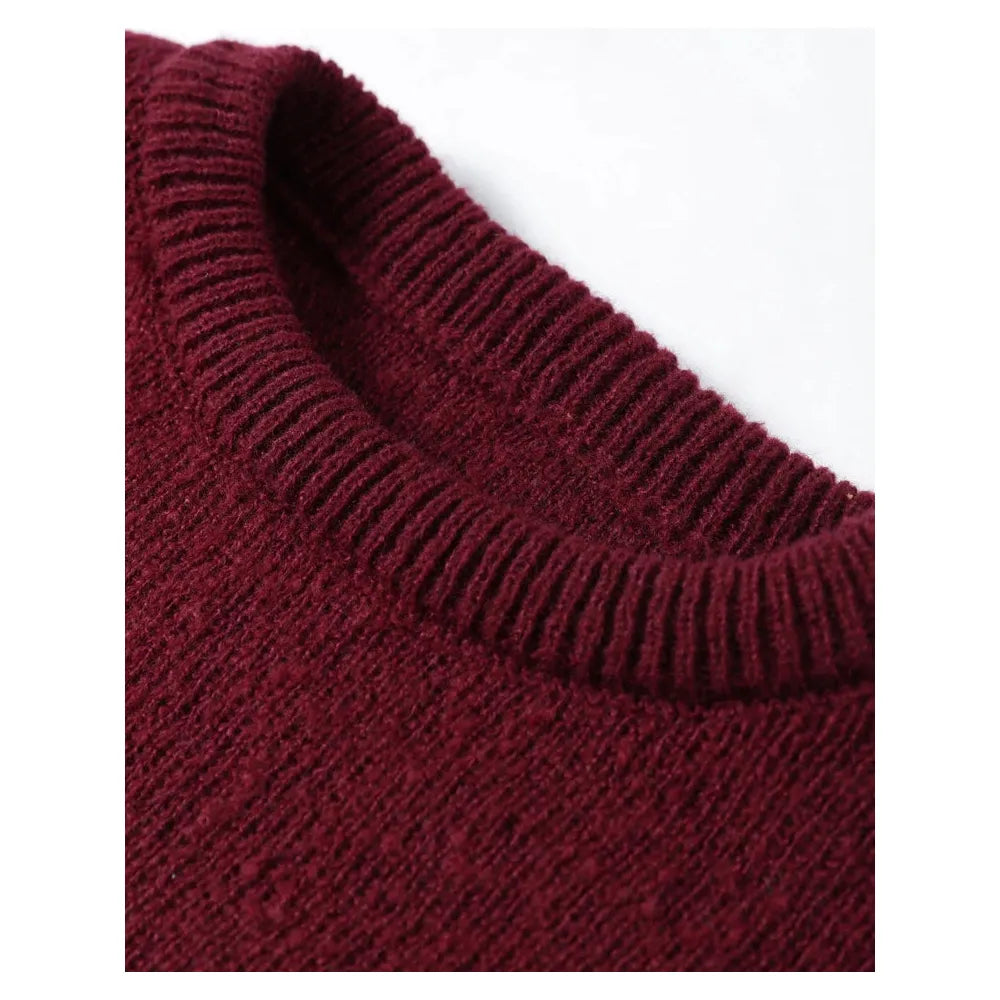 Cozy Burgundy Sweater and Skirt Set