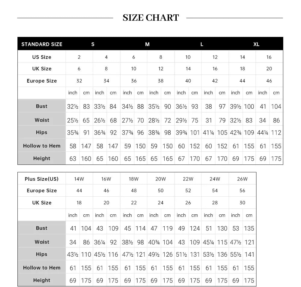 دليل المقاسات