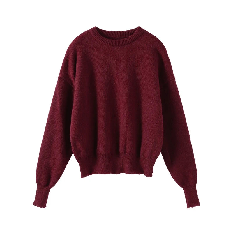 Cozy Burgundy Sweater and Skirt Set