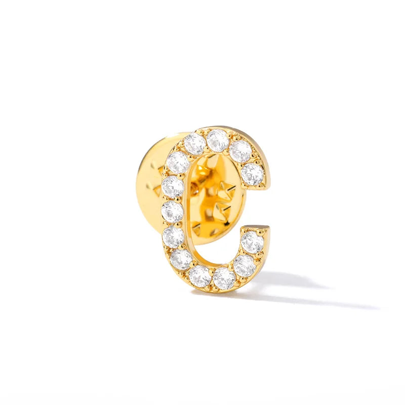 Crystal A-Z Letter Brooches