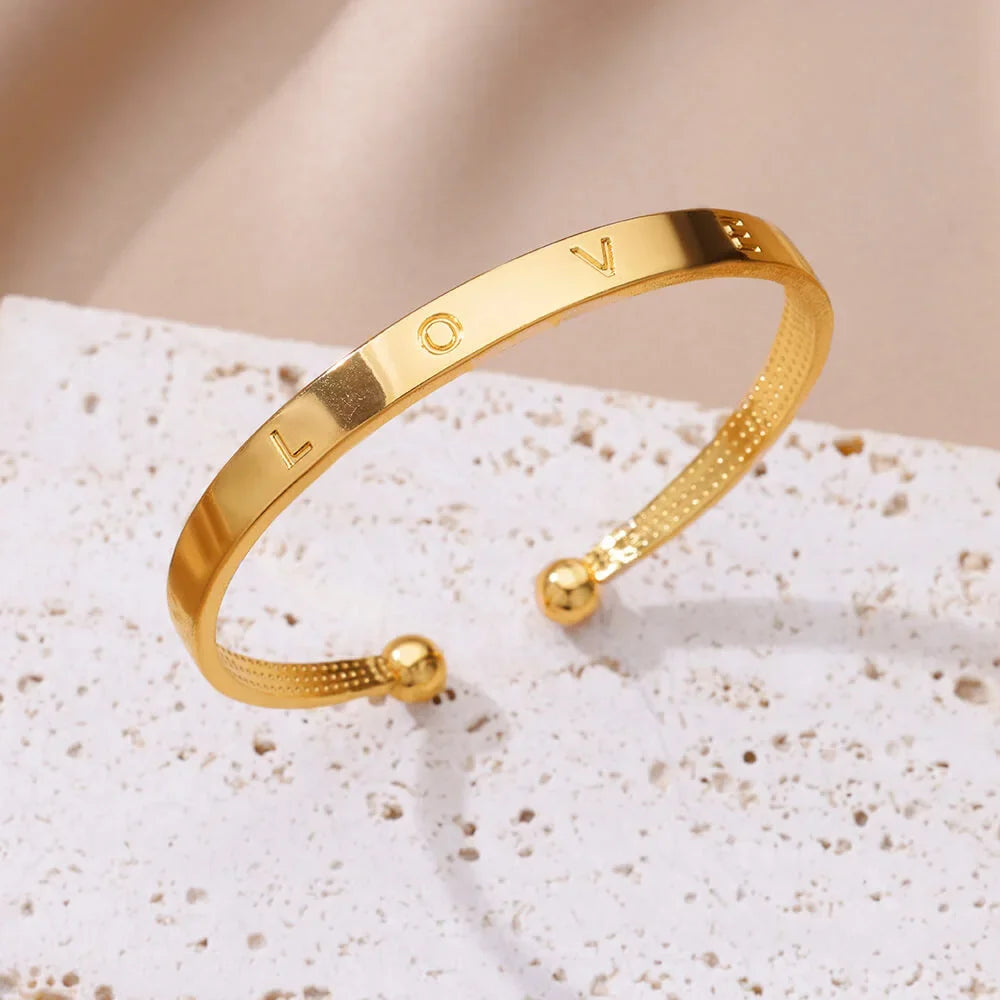 Gold Color Cuff Bracelets Bangle