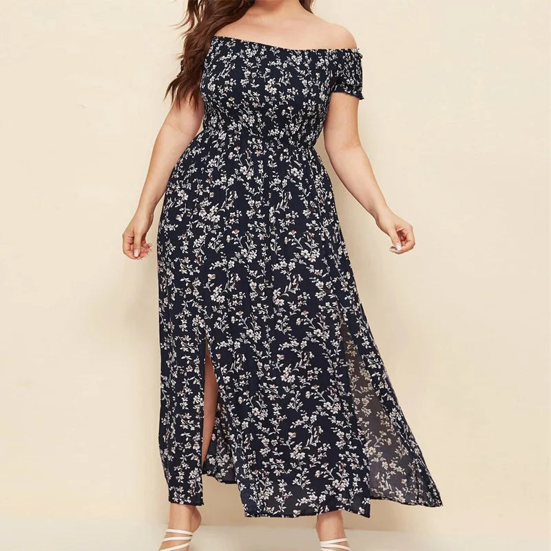 Summer Women's Boho Floral Off Shoulder