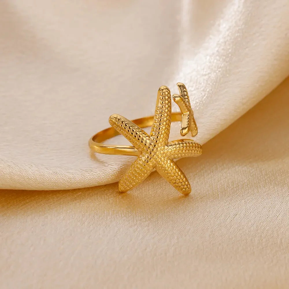 Starfish Turtle Golden Charm Jewelry
