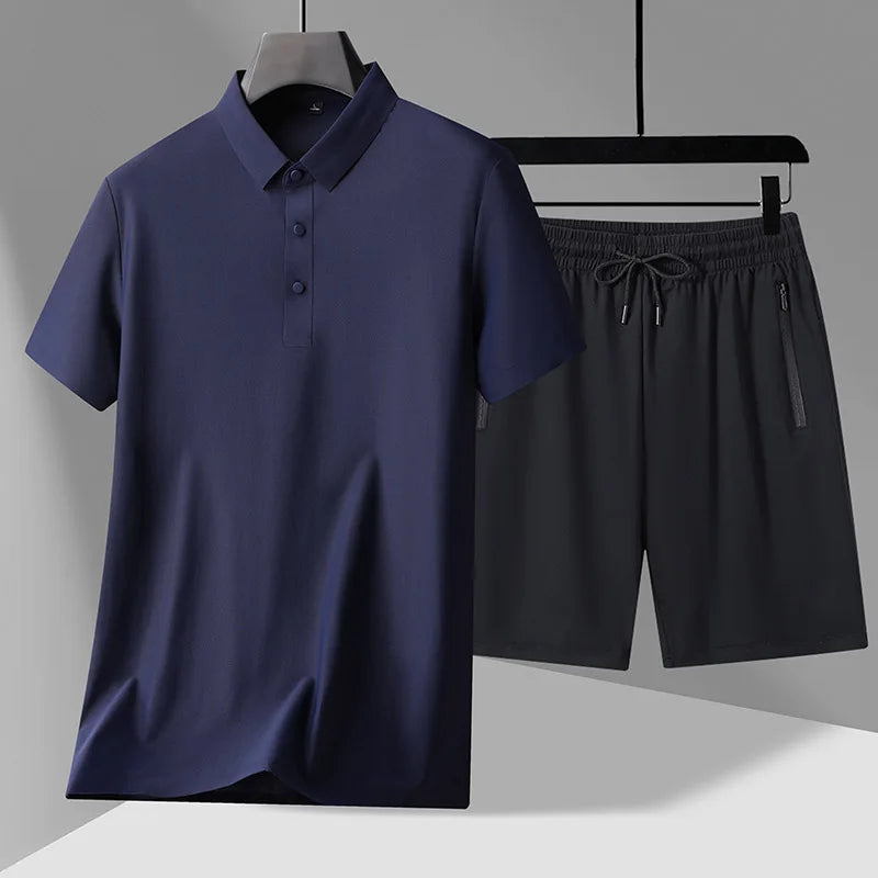 طقم قميص أبيض أنيق غير رسمي وشورت داكن: أسلوب متعدد الاستخدامات