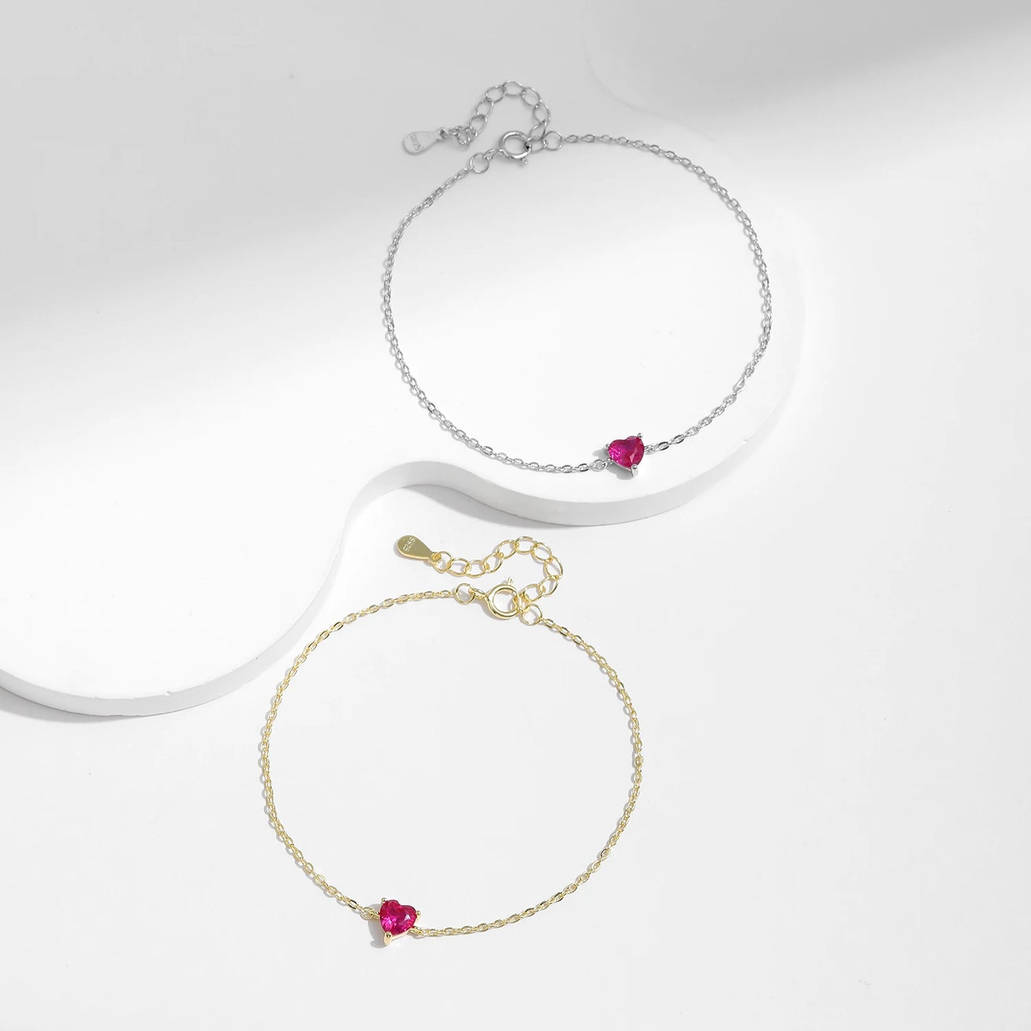 Romantic Rose Red Heart Bracelet