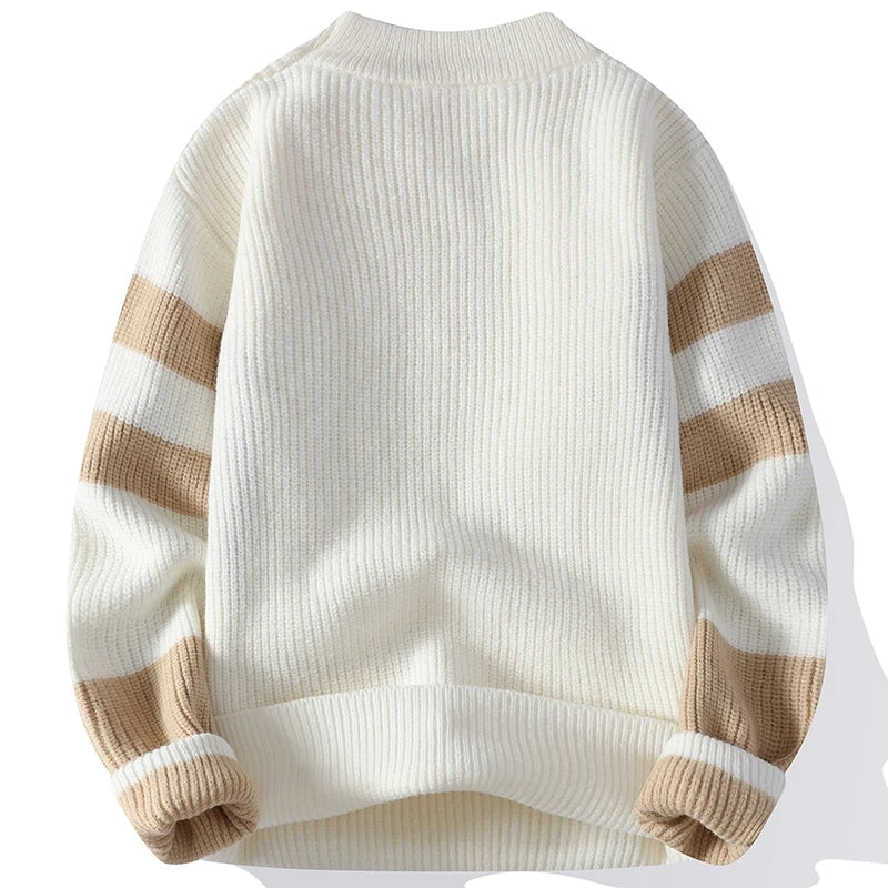 Splicing color patterns Men's wool pullovers