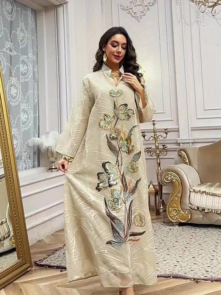 جلابية رُقيّ اللؤلؤ المطرّز