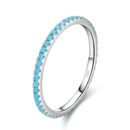 925 Sterling Silver Classic Exquisite Circle Turquoise Charm