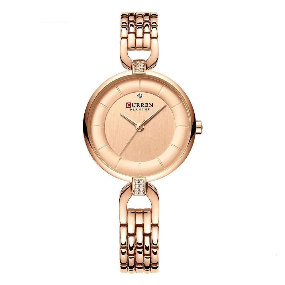 Elegant Rose Gold Watch with Diamond Accent