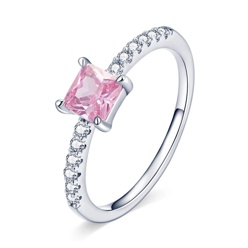 Romantic Pink Gemstone Ring Set: A Dazzling Duo of Love and Elegance