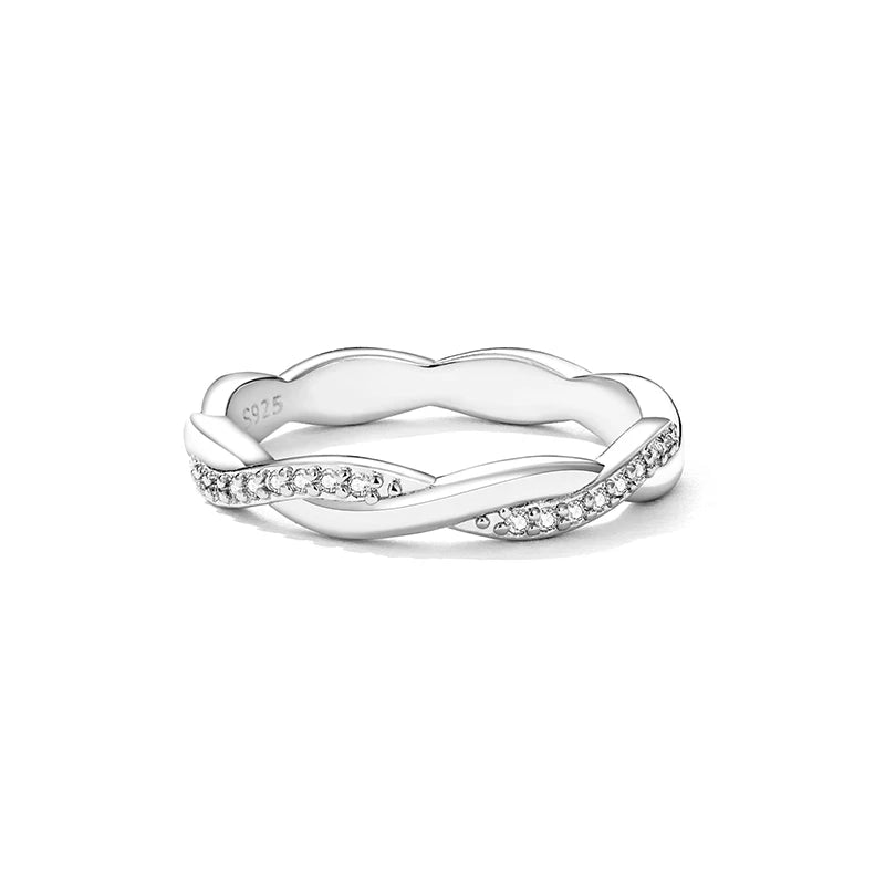 925 Sterling Silver Simple Twisted Ring