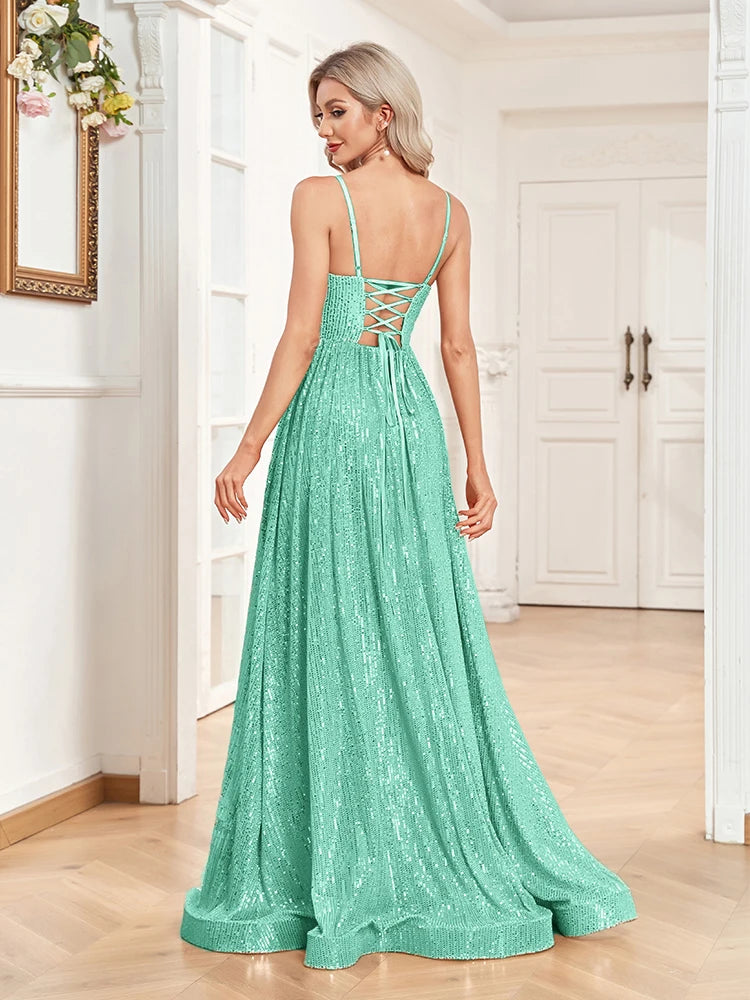 Elegant Sequin Evening Gown