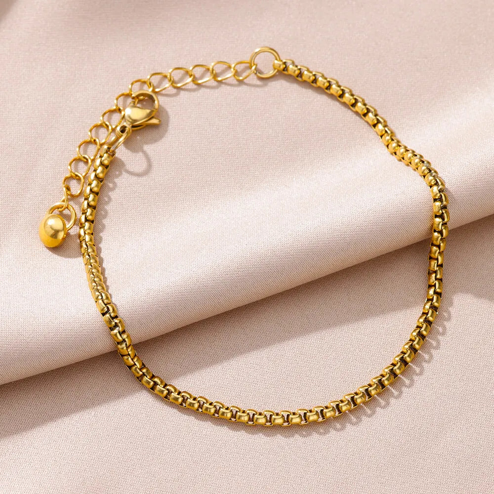 Pearl Chain Anklet Gold Color Leg Bracelets