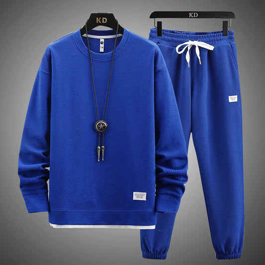 Trendy Blue Sweatshirt and Jogger Set