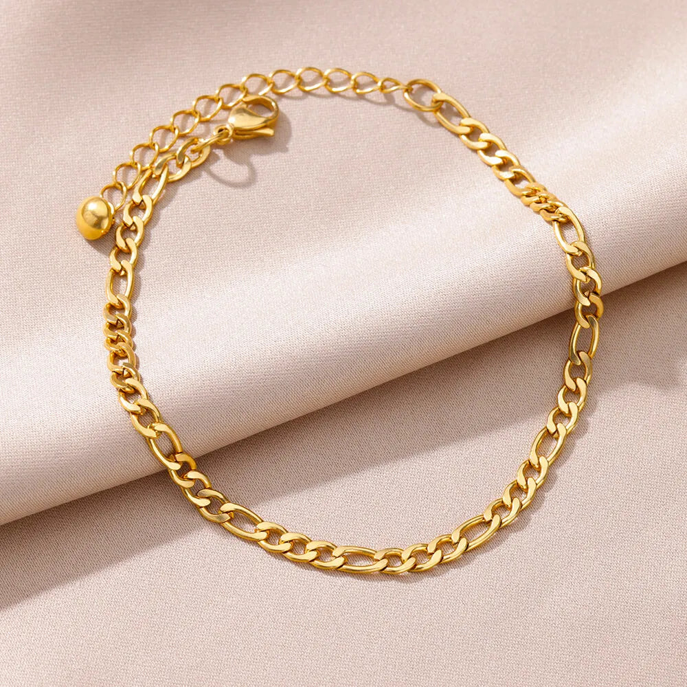 Pearl Chain Anklet Gold Color Leg Bracelets