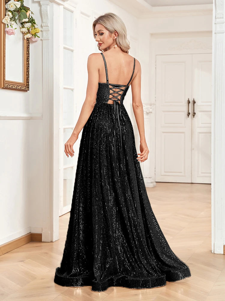 Elegant Sequin Evening Gown