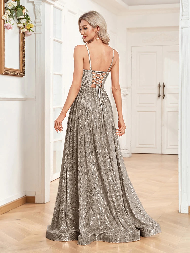 Elegant Sequin Evening Gown