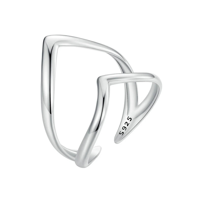 925 Sterling Silver Punk Style V-shaped