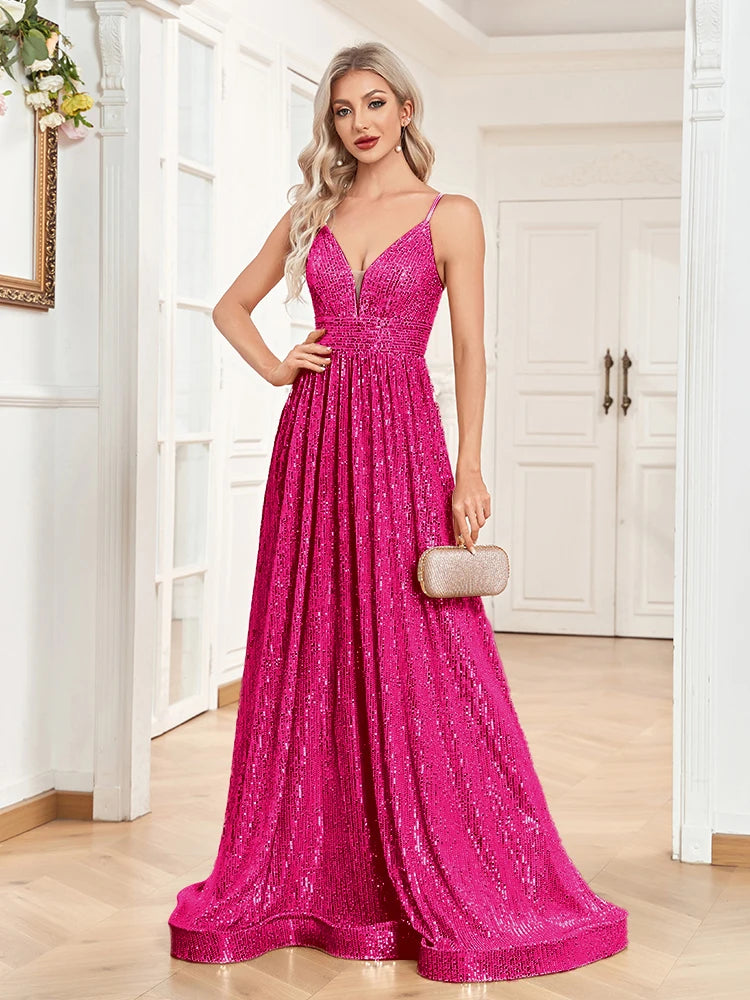 Elegant Sequin Evening Gown