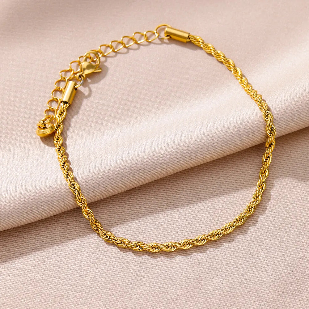 Pearl Chain Anklet Gold Color Leg Bracelets