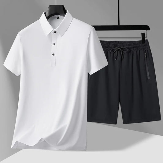 Smart Casual White shirt and Dark Shorts Set: Versatile Style