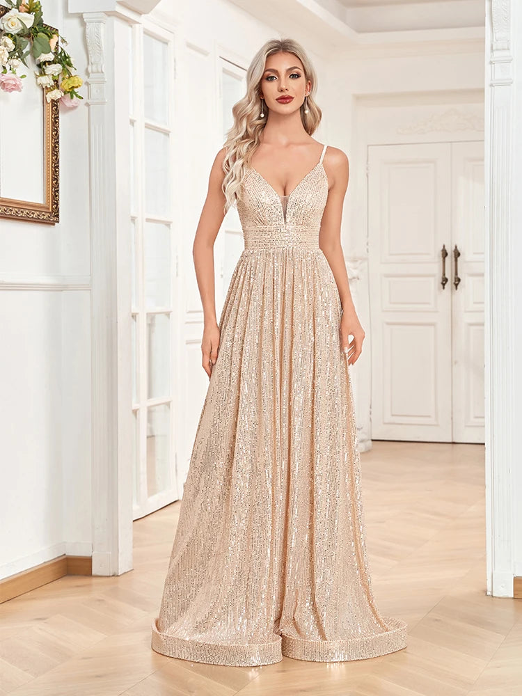 Elegant Sequin Evening Gown