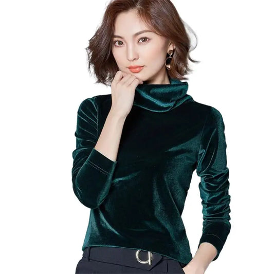 2025 Autumn Winter Velvet Blouse