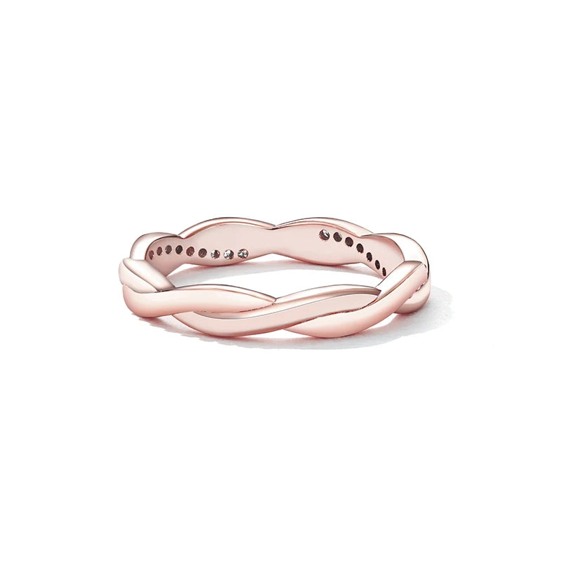 925 Sterling Silver Simple Twisted Ring