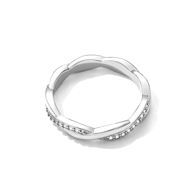 925 Sterling Silver Simple Twisted Ring