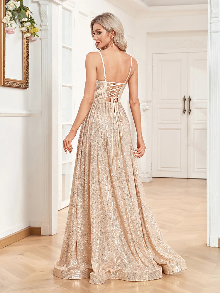 Elegant Sequin Evening Gown