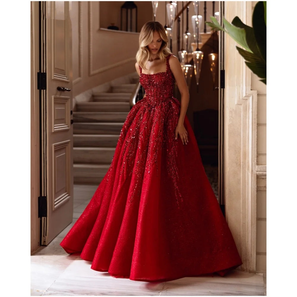 Elegant Red Evening Gown