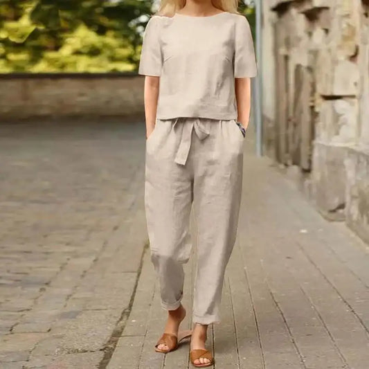 2025 Short Sleeve Blouse long Pants Sets