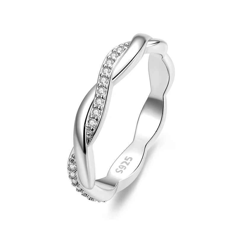 925 Sterling Silver Simple Twisted Ring