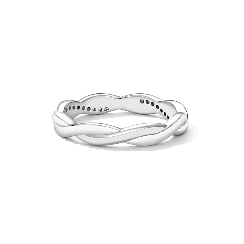 925 Sterling Silver Simple Twisted Ring